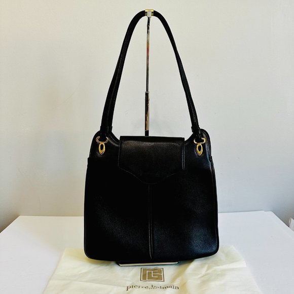 AUTHENTIC PIERRE BALMAIN PARIS VINTAGE LEATHER SHOULDER BAG WITH DUST BAG Bags